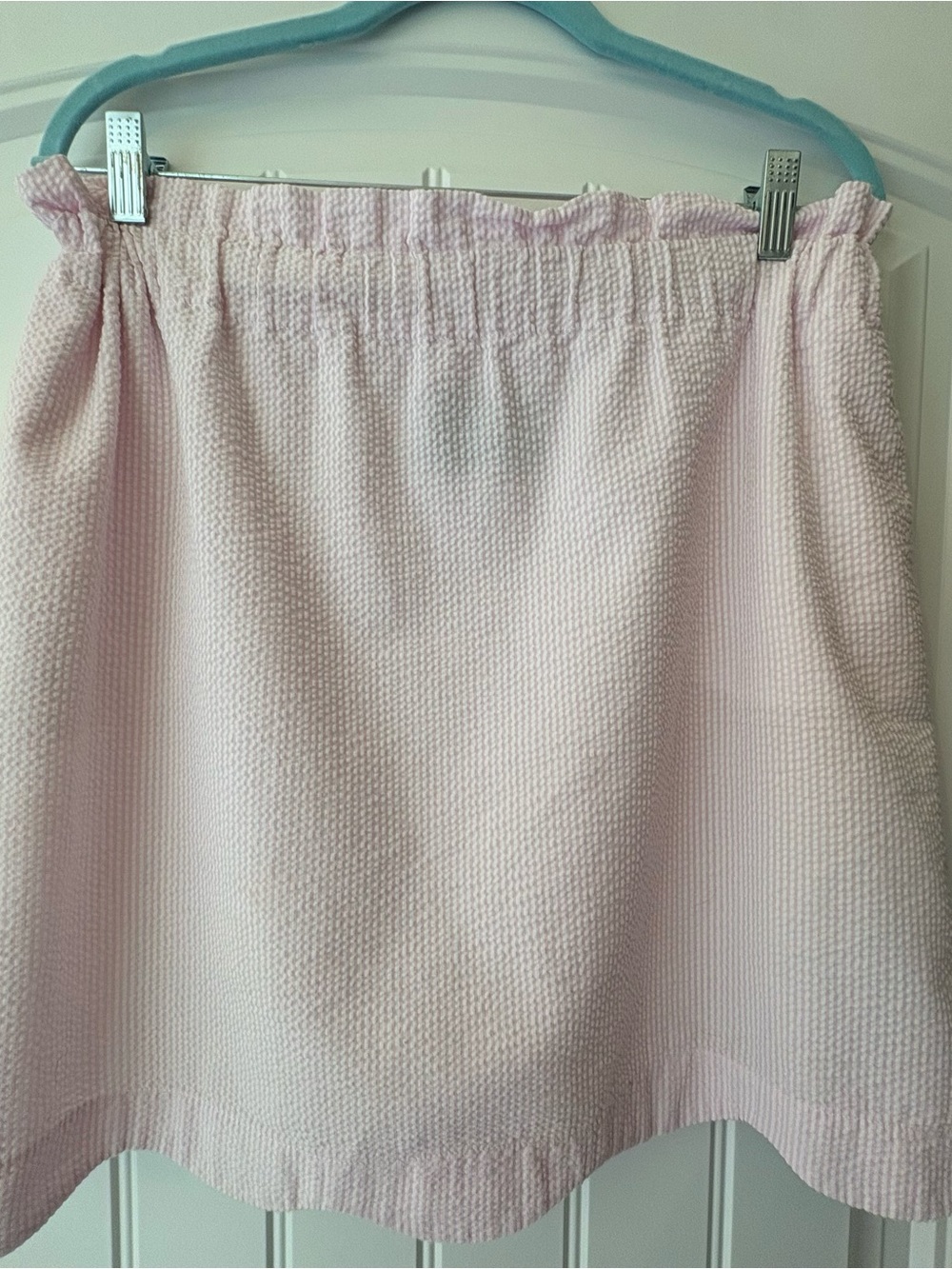 Lauren James seersucker Women's Light Pink pullon Skirt sz large